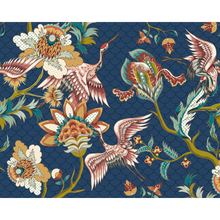 Cranes In Flight Navy Blue Mural (Large) by Origin Murals