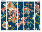 Cranes In Flight Navy Blue Mural (Large) by Origin Murals