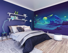 Space Landscape Blue Mural (Medium) by Origin Murals