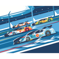 Sports Cars Blue Mural (Large) by Origin Murals