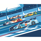 Sports Cars Blue Mural (Medium) by Origin Murals