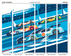 Sports Cars Blue Mural (Medium) by Origin Murals