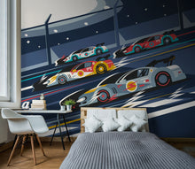 Sports Cars Navy Blue Mural (Large) by Origin Murals