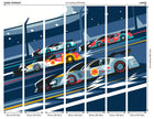 Sports Cars Navy Blue Mural (Large) by Origin Murals