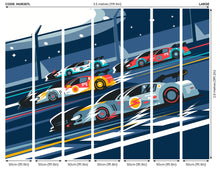 Sports Cars Navy Blue Mural (Large) by Origin Murals