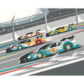 Sports Cars Grey Mural (Large) by Origin Murals