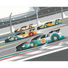 Sports Cars Grey Mural (Large) by Origin Murals