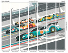 Sports Cars Grey Mural (Large) by Origin Murals