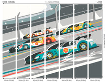 Sports Cars Grey Mural (Large) by Origin Murals