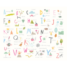 Childrens Alphabet Illustrations Multi Pink Mural (Medium) by Origin Murals