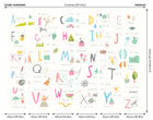 Childrens Alphabet Illustrations Multi Pink Mural (Medium) by Origin Murals