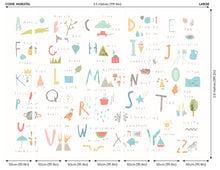 Childrens Alphabet Illustrations Multi Pastel Mural (Large) by Origin Murals