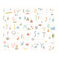 Childrens Alphabet Illustrations Multi Pastel Mural (Medium) by Origin Murals