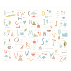 Childrens Alphabet Illustrations Multi Pastel Mural (Medium) by Origin Murals