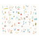 Childrens Alphabet Illustrations Multi Pastel Mural (Medium) by Origin Murals