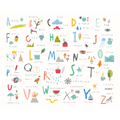 Childrens Alphabet Illustrations Multi Bright Mural (Medium) by Origin Murals