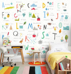 Childrens Alphabet Illustrations Multi Bright Mural (Medium) by Origin Murals