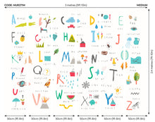 Childrens Alphabet Illustrations Multi Bright Mural (Medium) by Origin Murals
