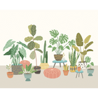 Houseplant Pots Grey Mural (Large) by Origin Murals