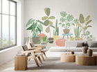 Houseplant Pots Grey Mural (Medium) by Origin Murals