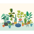 Houseplant Pots Blue Mural (Large) by Origin Murals