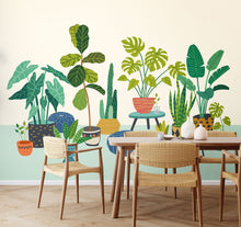 Houseplant Pots Blue Mural (Medium) by Origin Murals