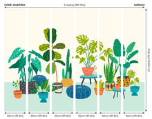 Houseplant Pots Blue Mural (Medium) by Origin Murals