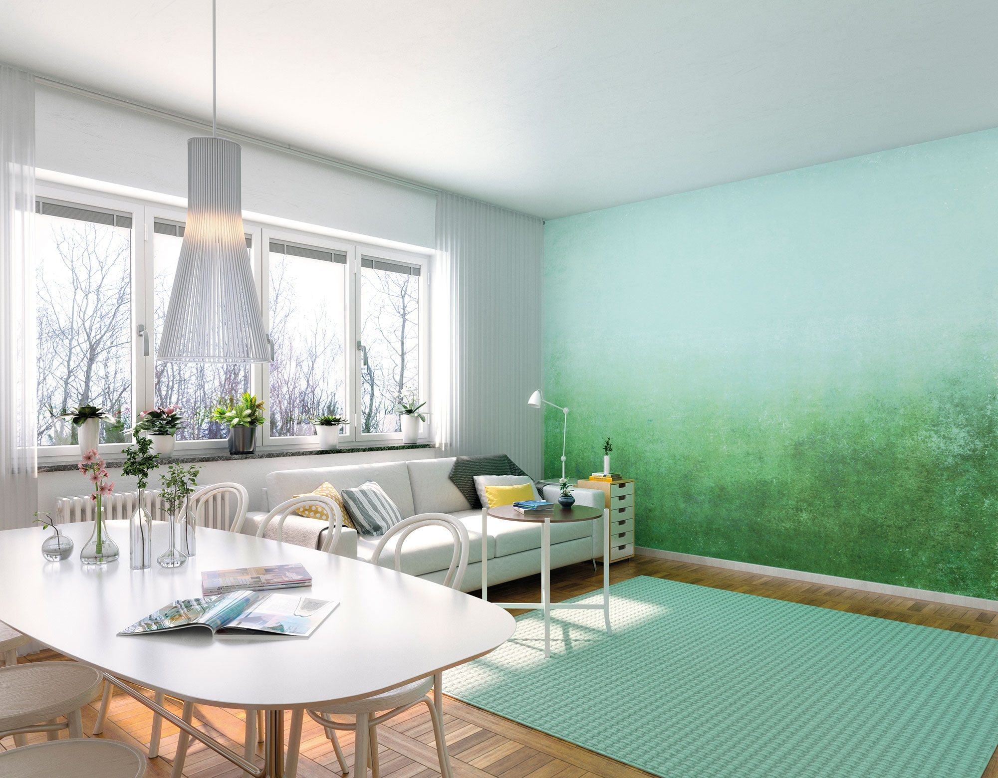 Ombre Gradient Green Mural (Medium) by Origin Murals