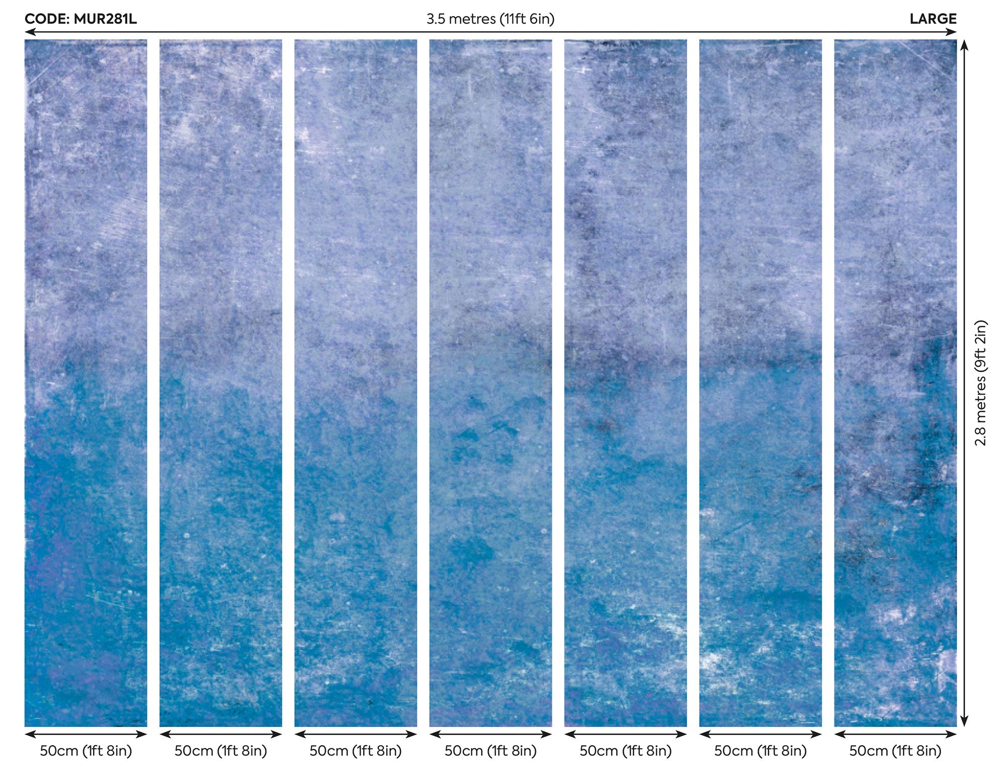 Grunge Distressed Effect Blue Mural (Large) by Origin Murals