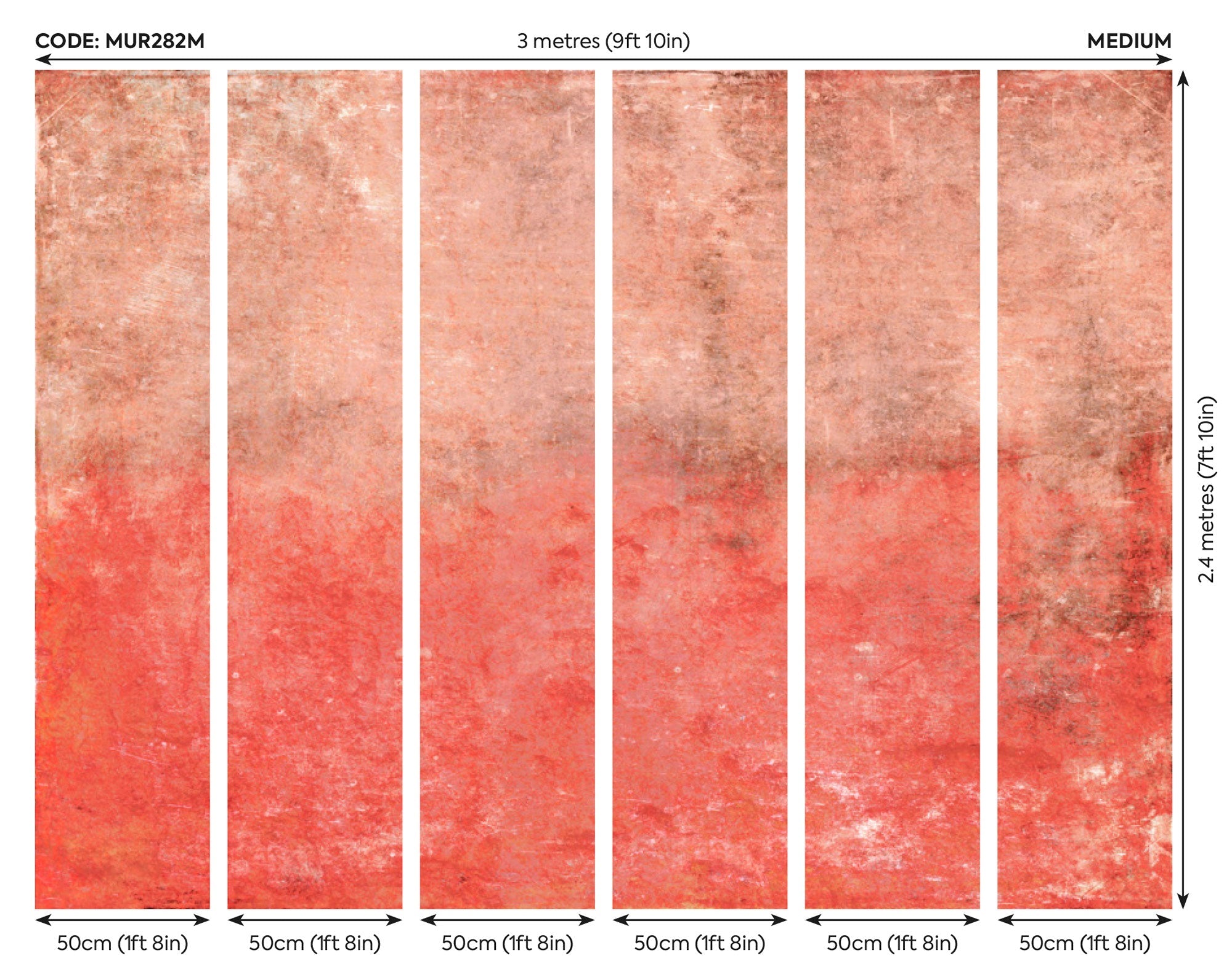 Grunge Distressed Effect Red Mural (Medium) by Origin Murals