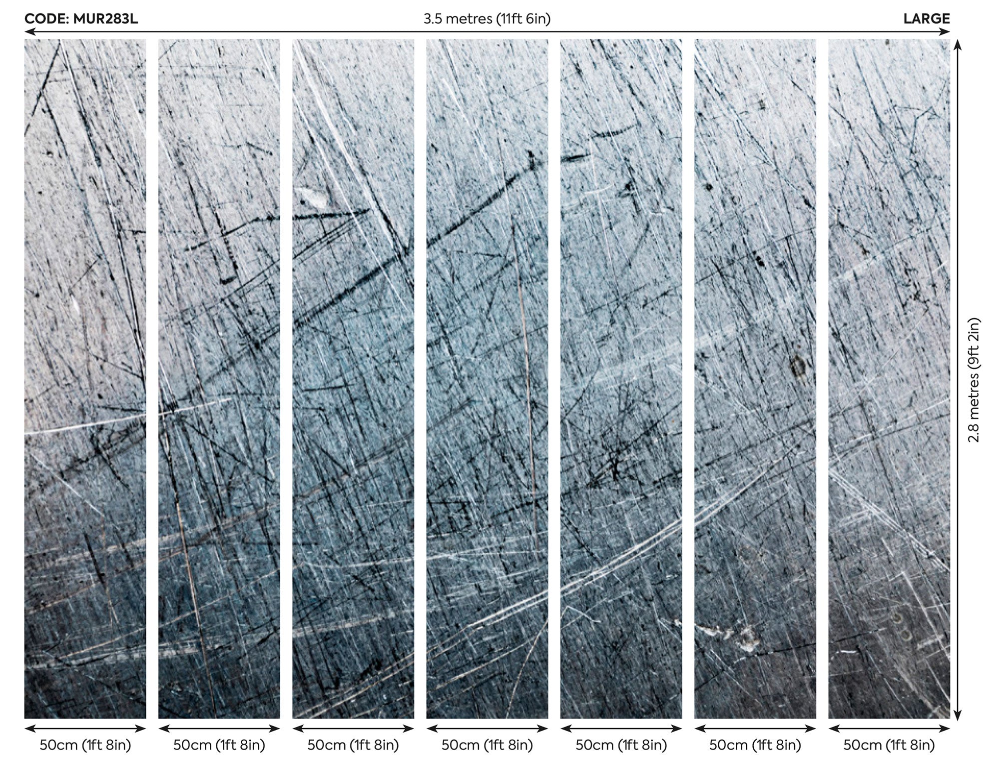 Scratched Metal Grey Mural (Large) by Origin Murals