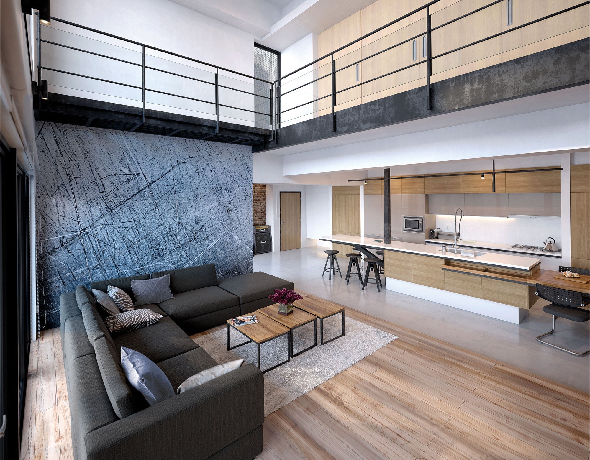 Scratched Metal Grey Mural (Medium) by Origin Murals