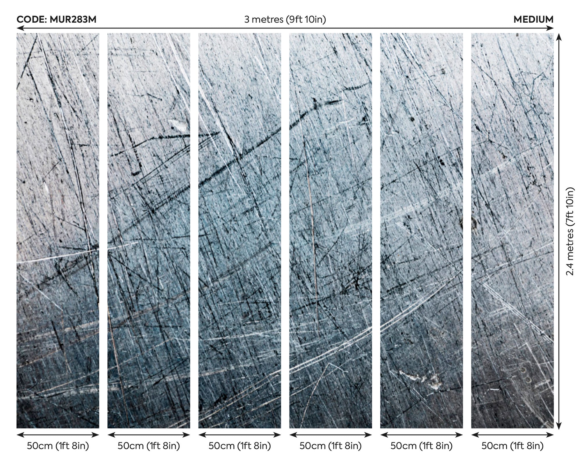 Scratched Metal Grey Mural (Medium) by Origin Murals