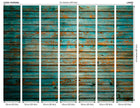 Rustic Wood Effect Blue Mural (Large) by Origin Murals