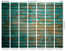 Rustic Wood Effect Blue Mural (Large) by Origin Murals