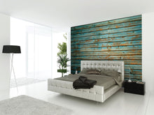 Rustic Wood Effect Blue Mural (Medium) by Origin Murals