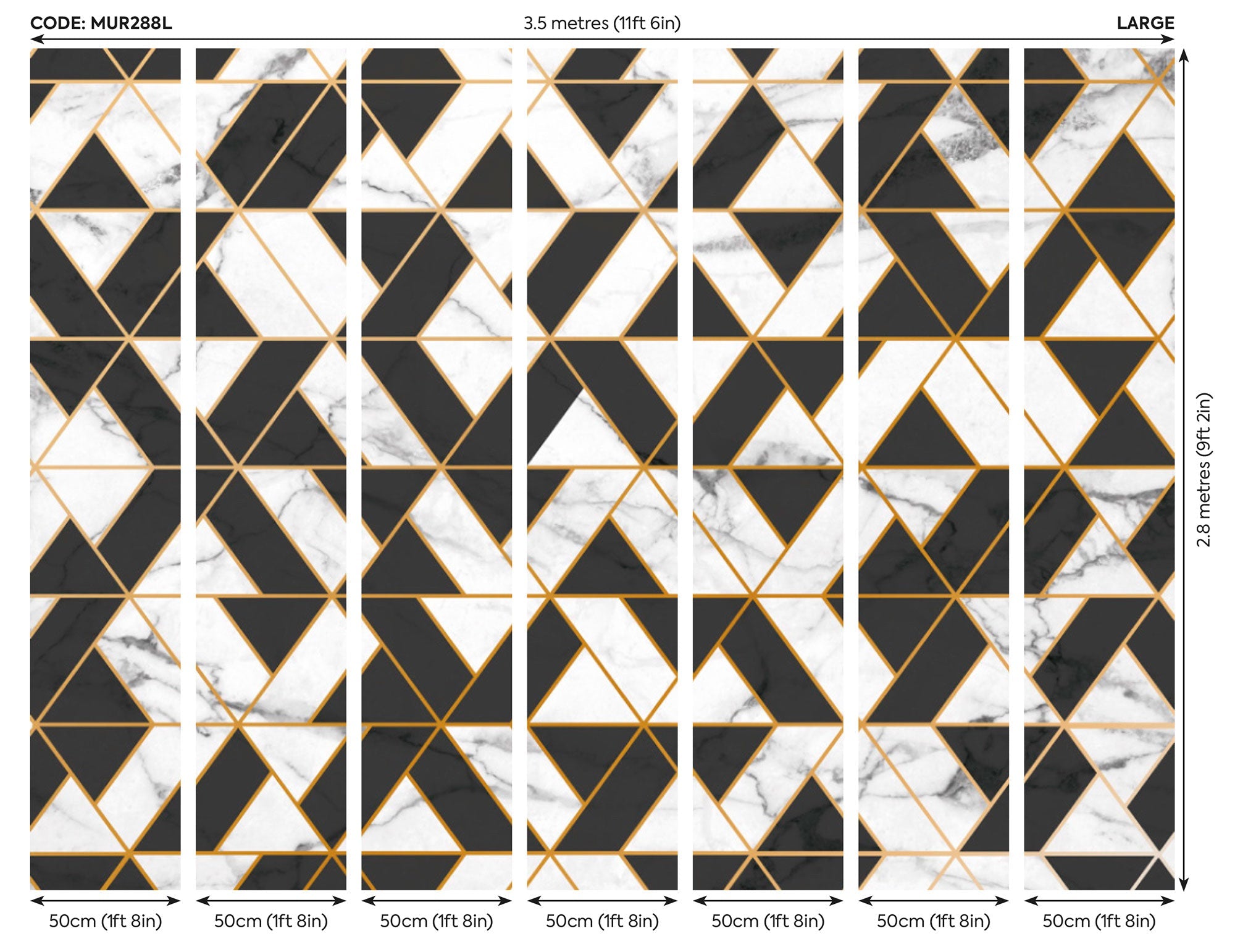 Marbled Textured Geometric White Mural (Large) by Origin Murals