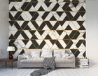 Marbled Textured Geometric White Mural (Medium) by Origin Murals