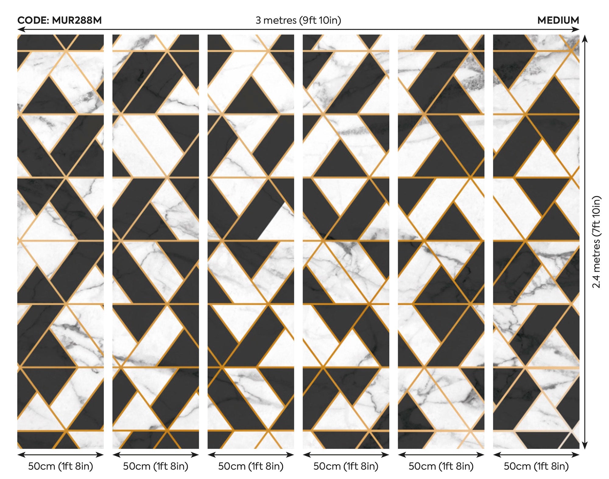 Marbled Textured Geometric White Mural (Medium) by Origin Murals