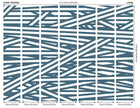 Striped Criss Cross Pattern Blue Mural (Large) by Origin Murals