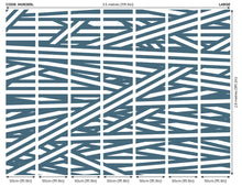 Striped Criss Cross Pattern Blue Mural (Large) by Origin Murals