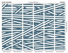Striped Criss Cross Pattern Blue Mural (Medium) by Origin Murals