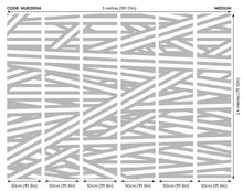Striped Criss Cross Pattern Grey Mural (Medium) by Origin Murals