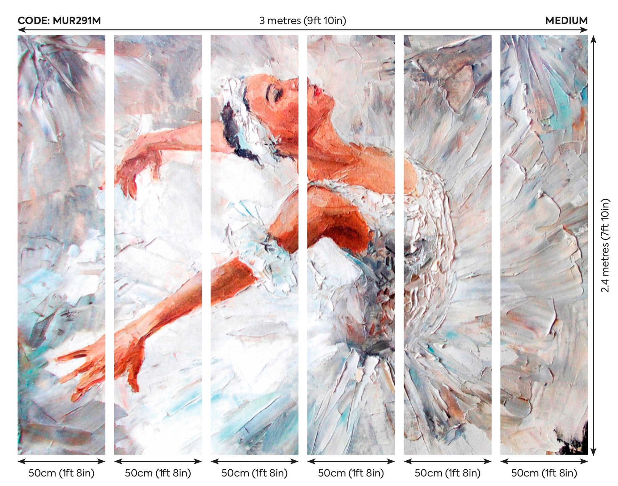 Ballerina Grey Mural (Medium) by Origin Murals