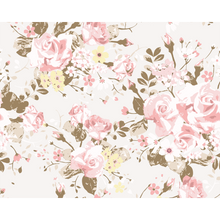Vintage Rose Pattern Pink Mural (Medium) by Origin Murals