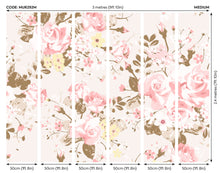 Vintage Rose Pattern Pink Mural (Medium) by Origin Murals