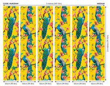 Flowery Peacocks Yellow Mural (Medium) by Origin Murals