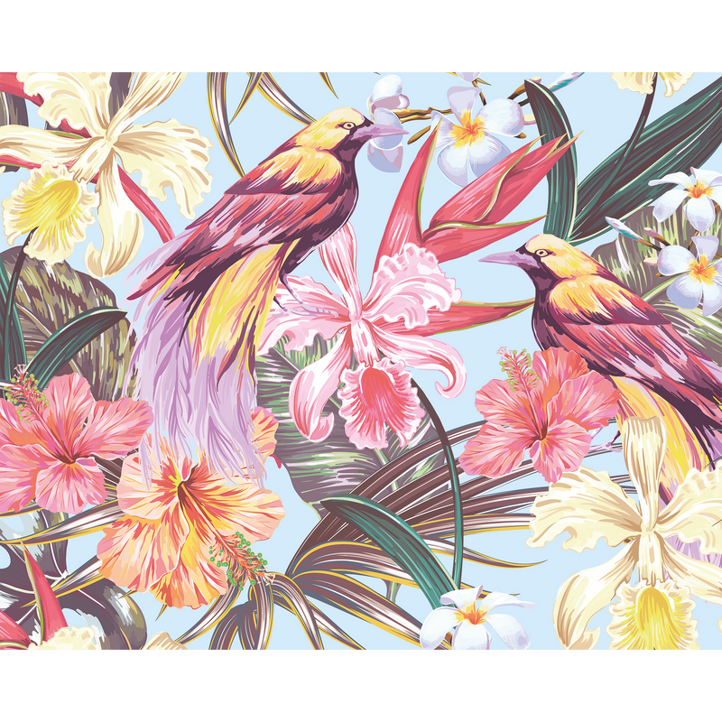 Birds And Flowers Multi Mural (Large) by Origin Murals