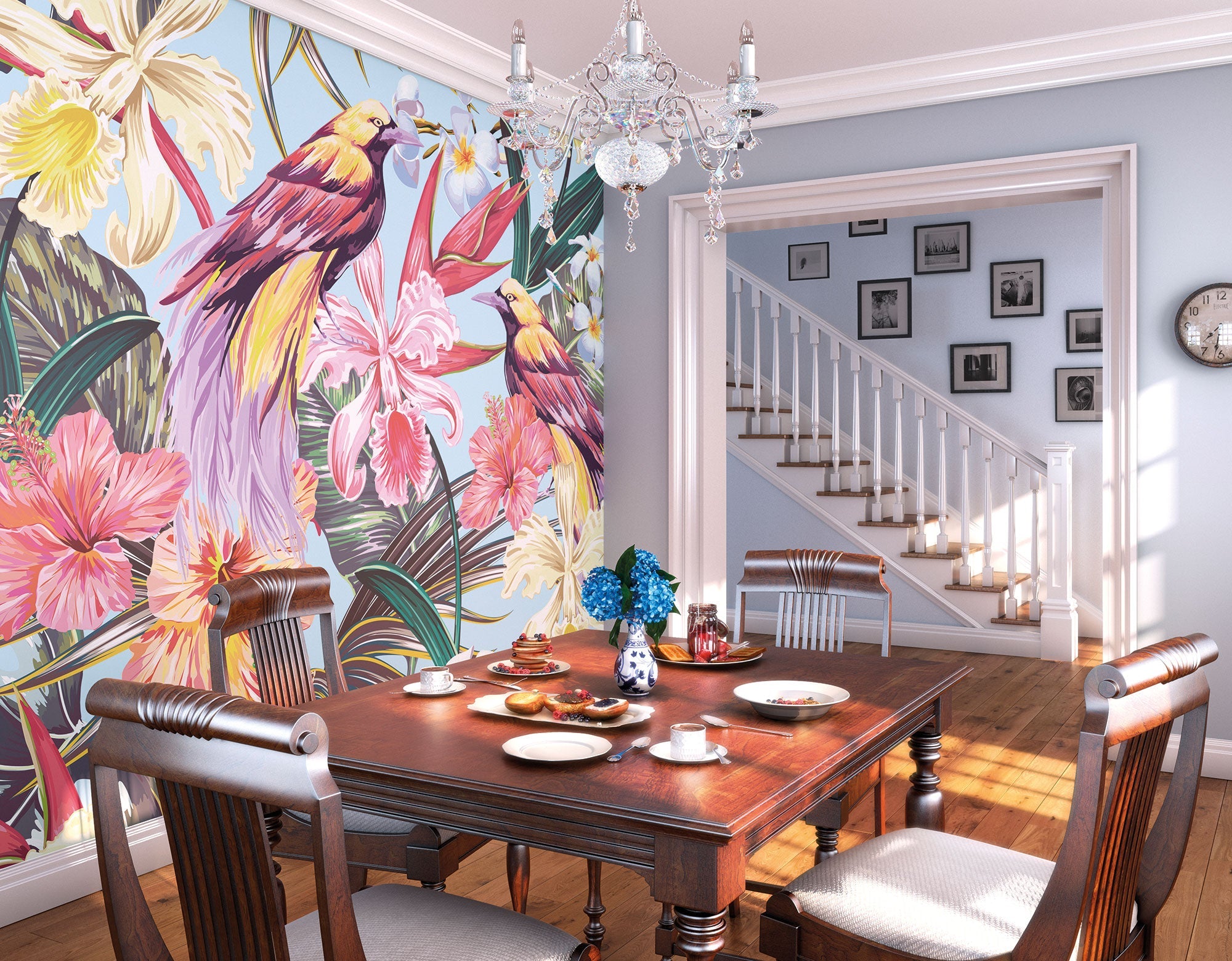 Birds And Flowers Multi Mural (Large) by Origin Murals