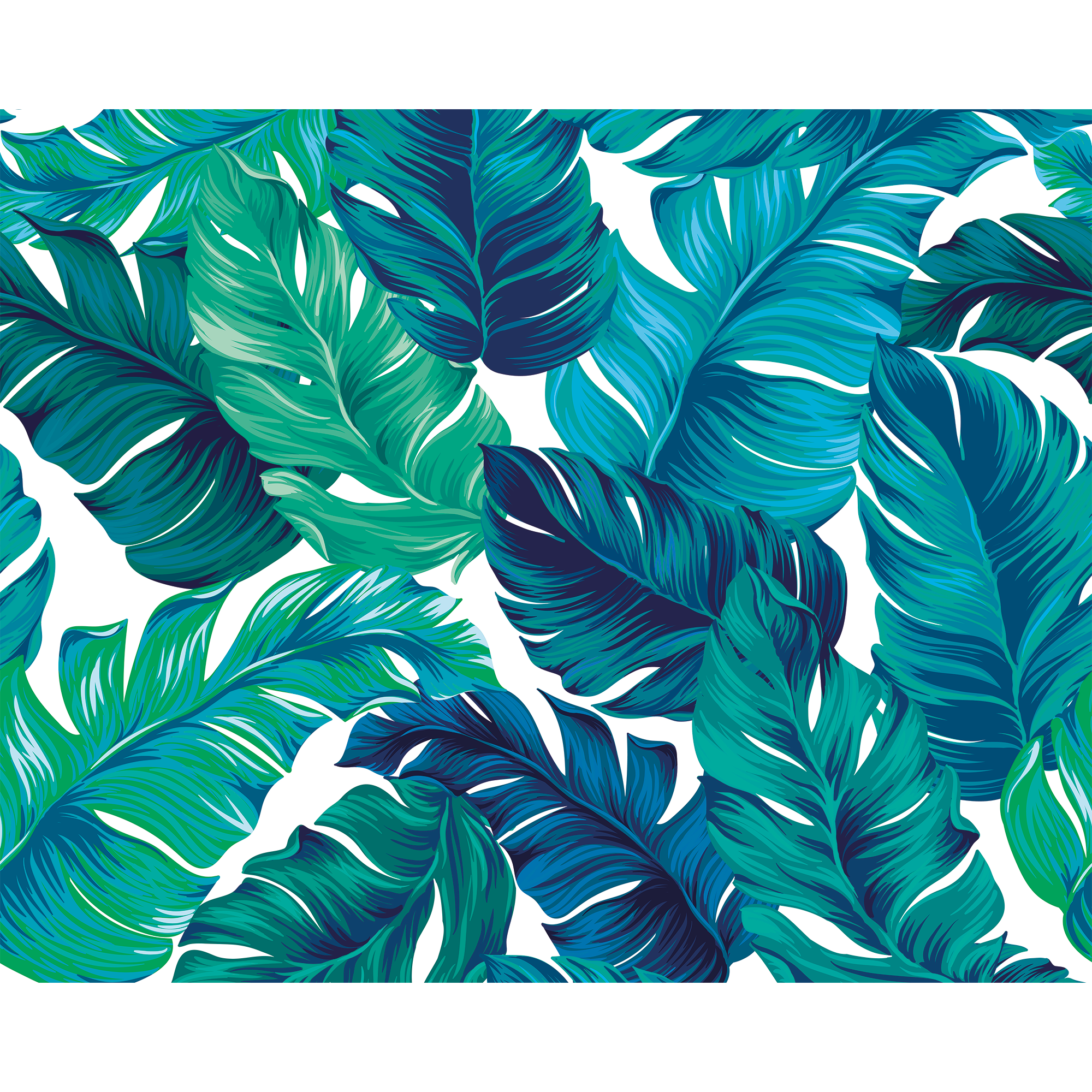 Bold Tropical Leaves Green Mural (Medium) by Origin Murals